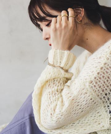 モヘアメッシュニット