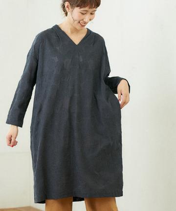 【cotton100%】クロシェット刺繍切替プルオーバーブラウス