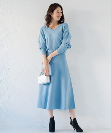 総針ニットワンピース