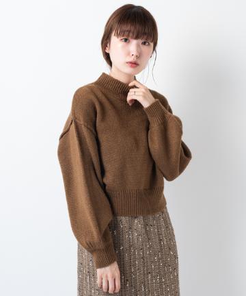モヘアタッチハイネックショートニット