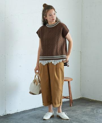 ケーブルハイネックプルオーバー