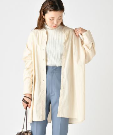 バックスリットロングシャツ