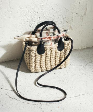 【MUUN】スクエアチェックミニバッグ