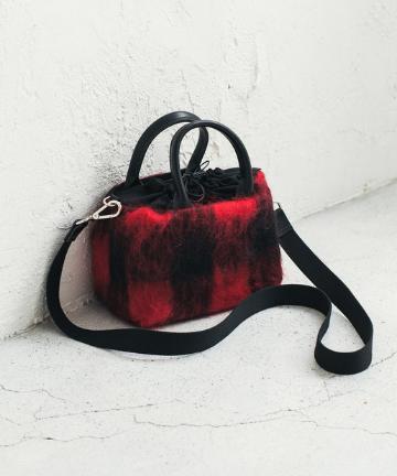 【MUUN】大チェックミニバッグ