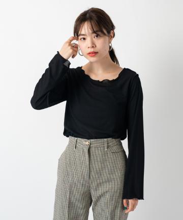 メッシュ編み楊柳プルオーバー