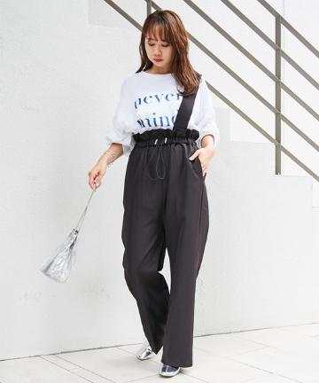 2WAY/ワンショルドロストギャザーサロペット