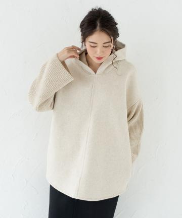 ニットコンビパーカー