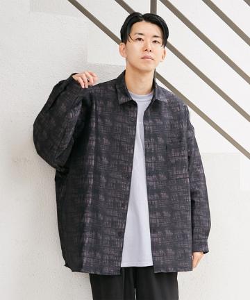 アプストラクト長袖ビッグシャツ