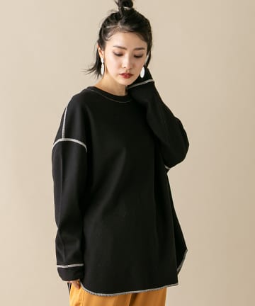 起毛ワッフル配色ステッチロンT