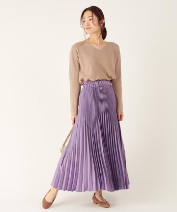 2段プリーツロングスカート