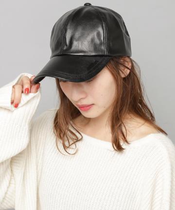 フェイクレザーキャップ