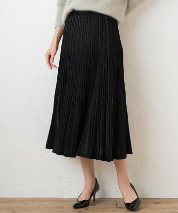 ラメニットプリーツスカート