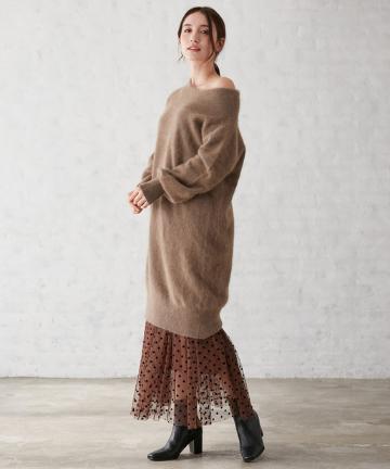 ラクーンボリュームスリーブワンピース