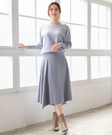 ツイルジャージフレアスカート