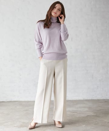 ドライウールツイルサイドベンツワイドパンツ