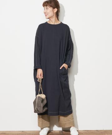 【cotton100%】配色ステッチチュニック