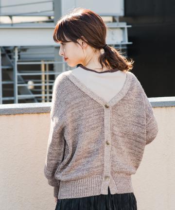 MIXヤーンニットカーディガン