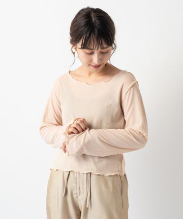 ＊メッシュ編み楊柳プルオーバー