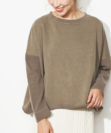 【cotton】ピグメントクルーネックプルオーバー