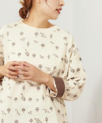 【cotton100%】ＥＣＯ刺繍クルーネックプルオーバー