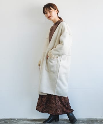 フェイクムートンリバーシブルガウン
