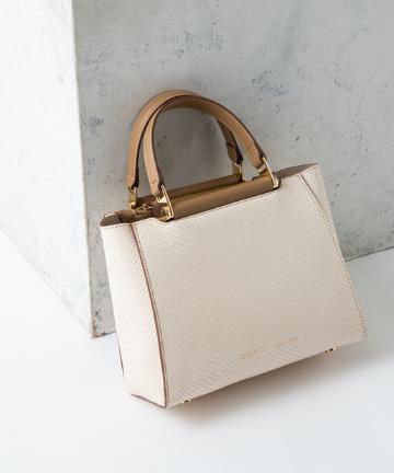 【IACUCCI】パイソン柄型押しミニトートバッグ