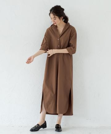 マキシシャツワンピース