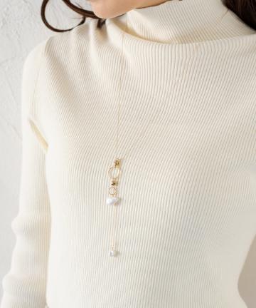 スライド淡水パールネックレス