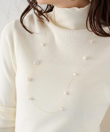 ロング淡水パールネックレス