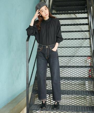 【日本製】【cotton100％】レース襟プルオーバーブラウス