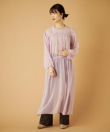 シフォンジョーゼットロングワンピース