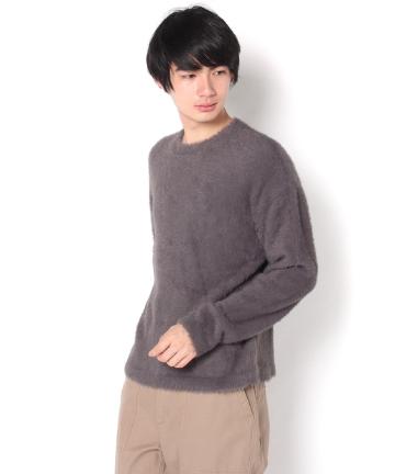 クルーネックシャギーニット