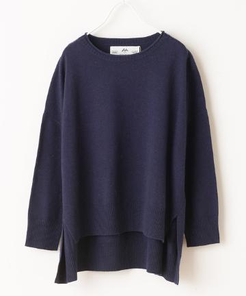 クルーネック前後差プルオーバー