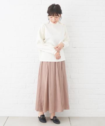 Chez toi(シェトワ) 【ふんわり袖】チョビハイ肩ボタンポンチプルオーバー