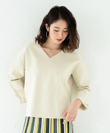 オーロラピンVネックニット