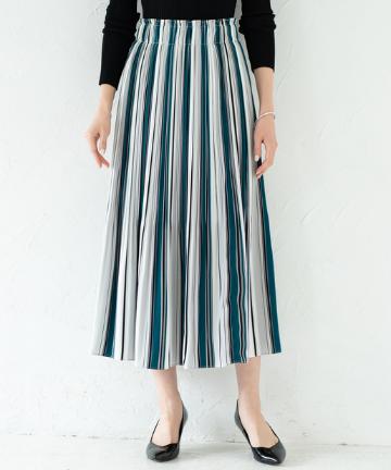 マルチストライププリーツスカート