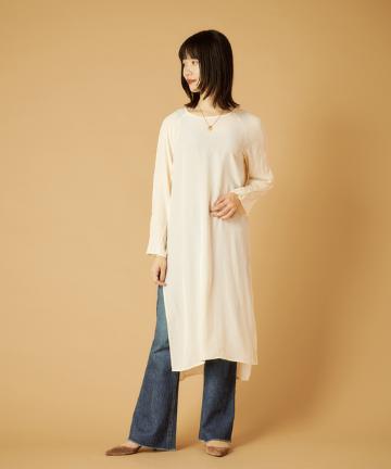 デシンスリットロングチュニック