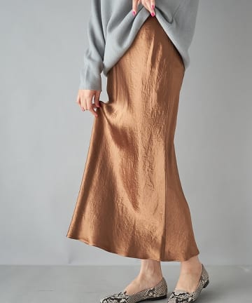 【手洗い可】サテンマキシマーメイドスカート