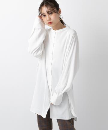 BACKリボンロングシャツ
