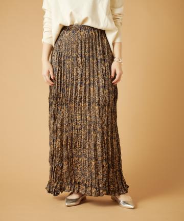 ワッシャープリントロングスカート