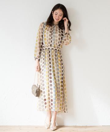 ドットシフォンワンピース
