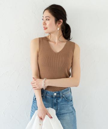 ノースリVネックニット