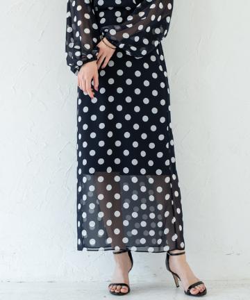 シフォンドットスカート