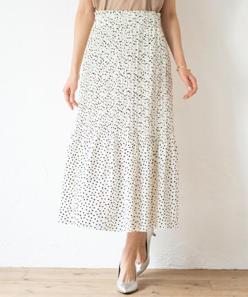ドットプリーツスカート