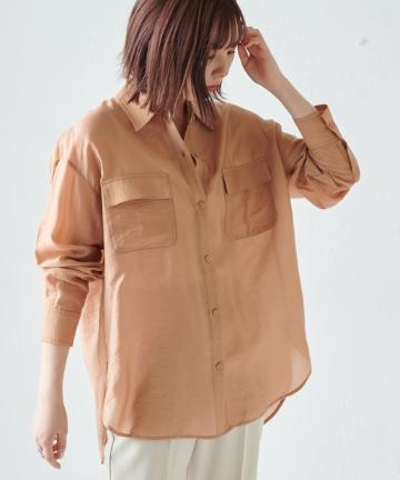ビッグシルエットシアーシャツ