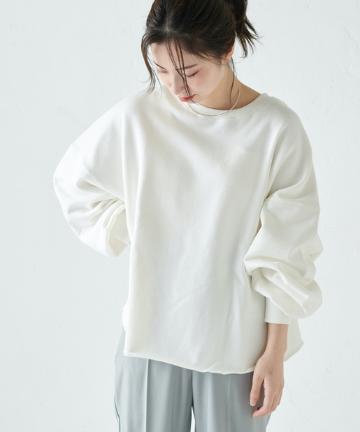 ピグメント加工ショート丈ビッグシルエットスウェット