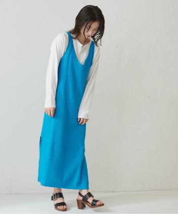 前後2way透かしリブカットワンピース