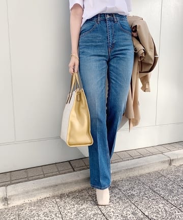 センタープレスデニムパンツ