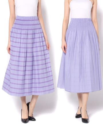 リバーシブルボーダースカート