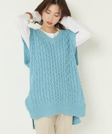 ビッグシルエットニットベスト